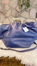 Zara Blue Shoulder Bag Buckle Closure Gold Ha...