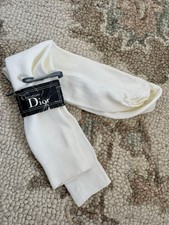 NWT Christian Dior Vintage Socks Nylon White NOS 6-12 Size