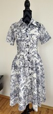 Toile de Jouy Kleid, Schiffe und Blumen 