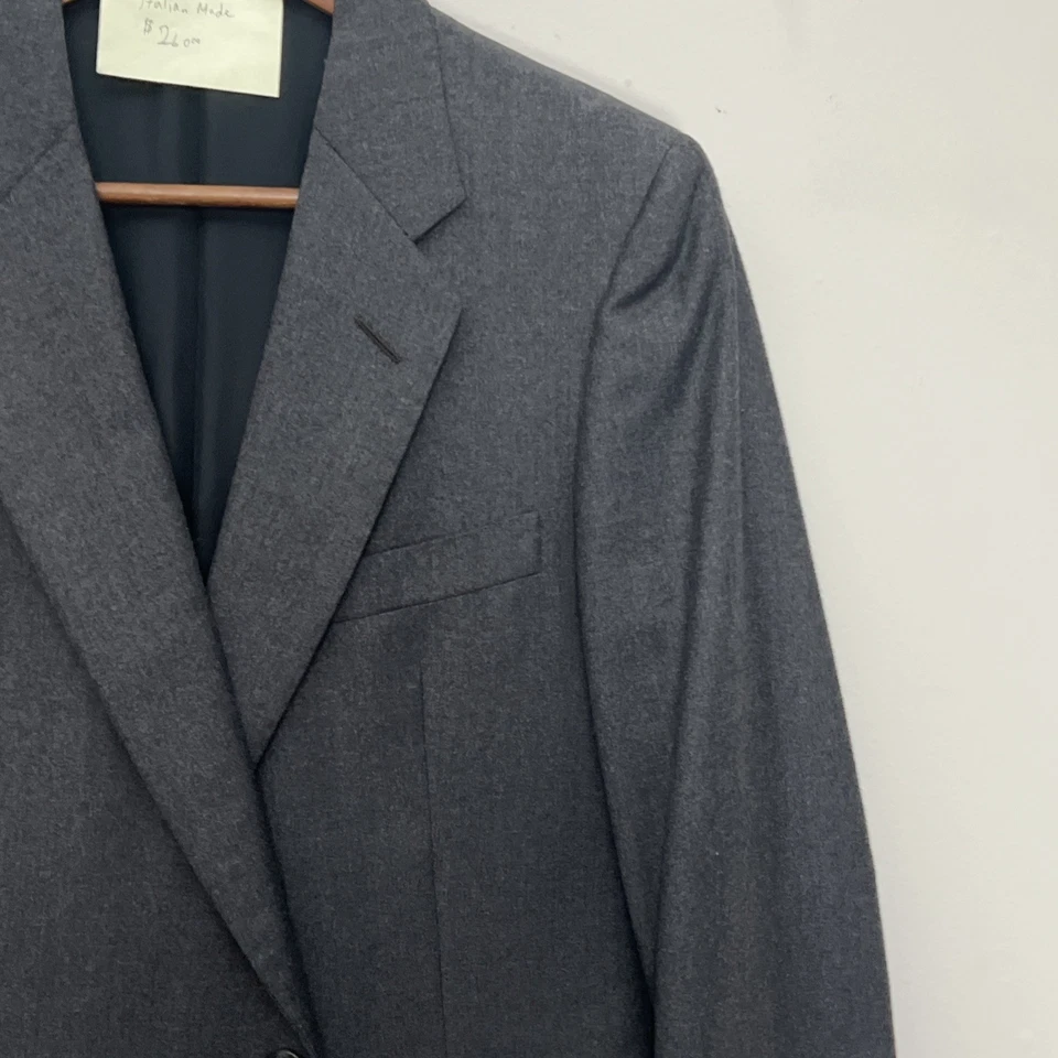 Blazer Hombre Talla 36R Gris Italiano Hecho a Mano Traje Chaqueta Harrods London Foto 3 de 4