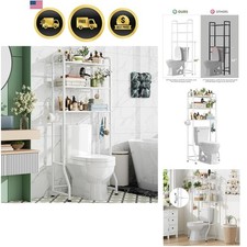 Over The Toilet Storage Rack, Metal 3 Tier Bathroom Organizer Shelf with Pape...