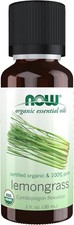 NOW Essential Oils, Organic Lemongrass Oil, Uplifting Aromatherapy Scent, 1-Oz