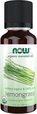NOW Essential Oils, Organic Lemongrass Oil, Uplifting Aromatherapy Scent, 1-Oz