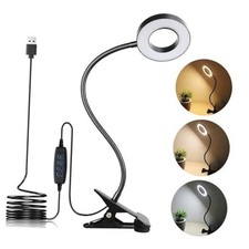 Clip on Light LED Reading Book Study Lamp 3 Color Modes 10 Brightness Eye