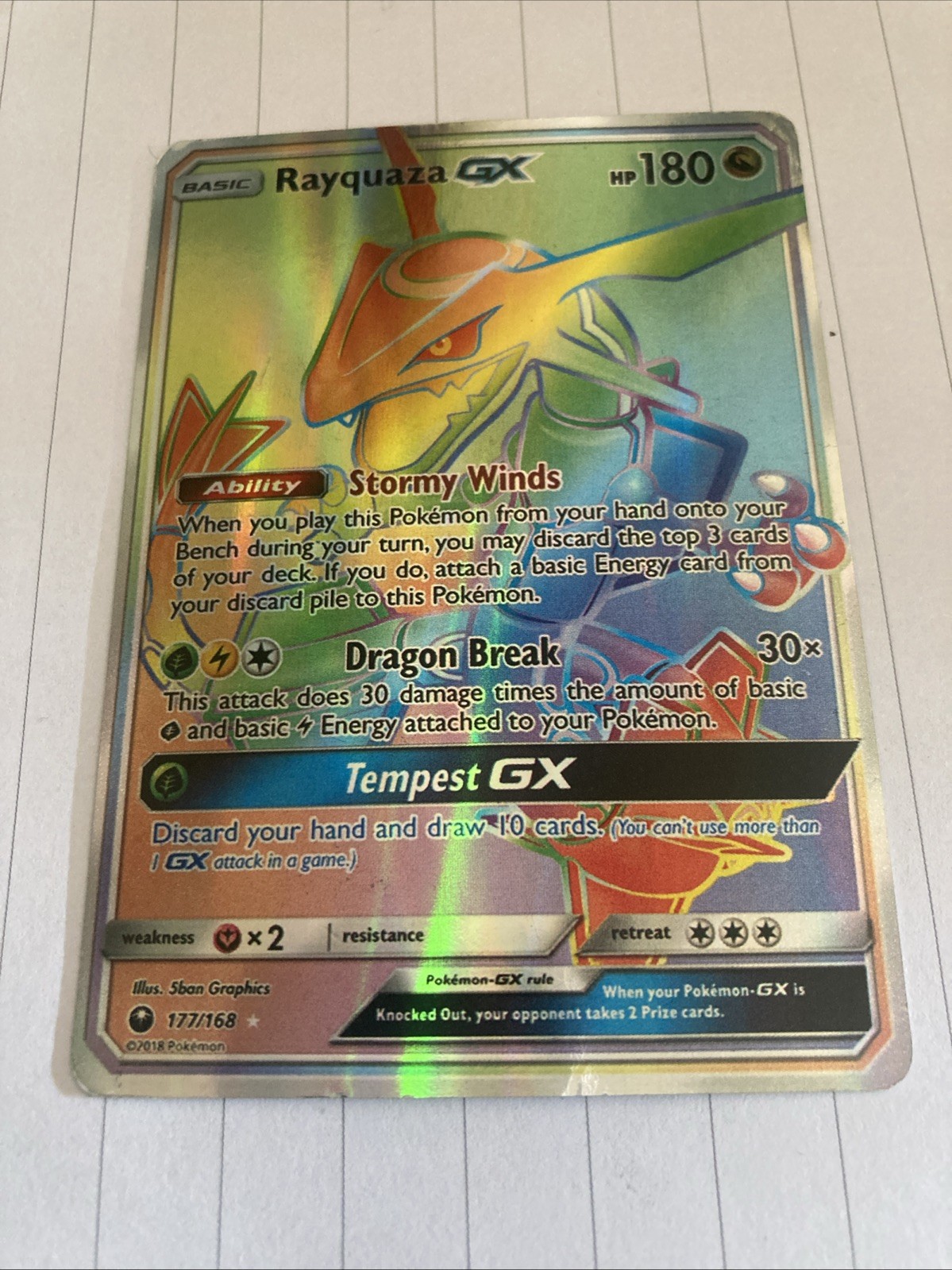 Pokemon - Rayquaza GX - 177/168 - Celestial Storm - Rainbow Ultra Rare 