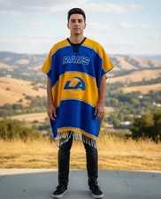 Poncho Los Angeles Chargers Jorongo Sarape Poncho Artesanal Mexicano