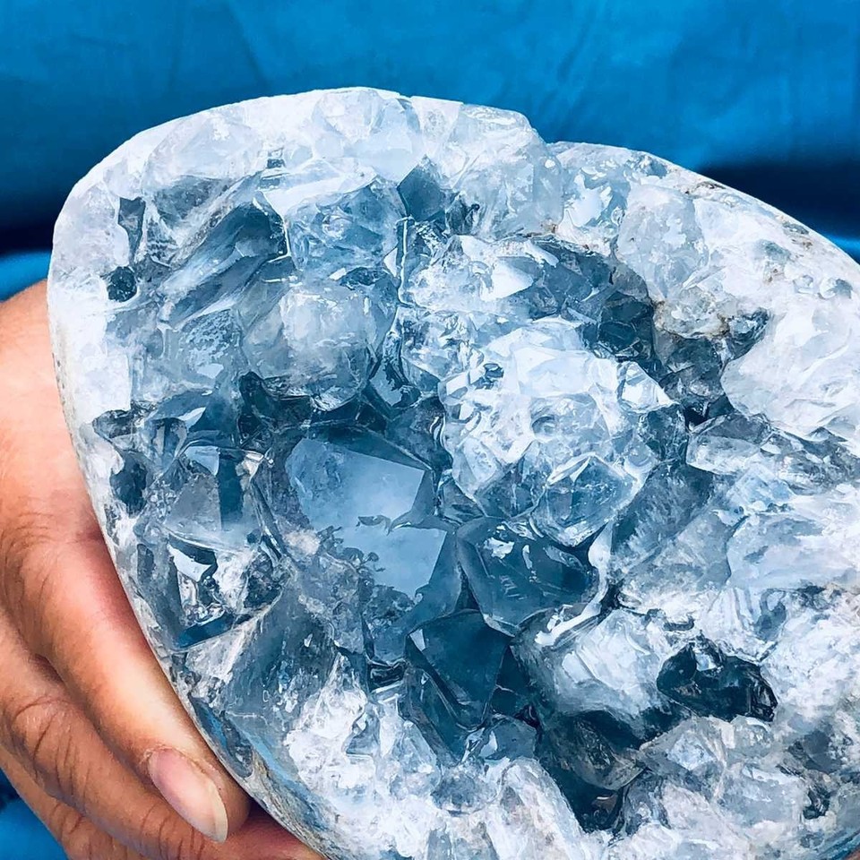 1750g Natural blue crystal cave mineral specimen MH4522 | eBay