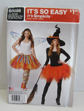 Simplicity 0686 Easy Tutu Tulle Costume Skirt Pattern Misses' Up To 34" Waist UC