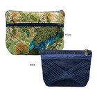 Multicolor Peacock Print Quilted Makeup Bag Pouch with Zipper Closure — photo 2
