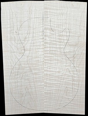 Carve Top 4A Curly Maple-Glued Up-Discounted For Flaw-21'' x 15-1/4'' x 15/16''