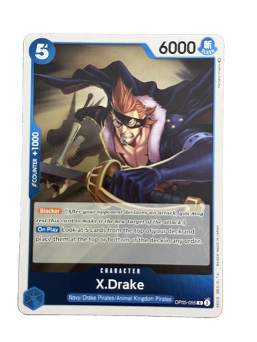 New: One Piece CCG X.Drake OP05-055 Awakening of the New Era Foil Rare