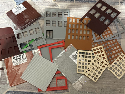 Large Lot of O Scale Building Fronts Sides Trim Brick Sheets and Other Parts