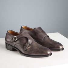 Scarpe Double Monk Grigio Scuro Tanino Crisci N. 40 Second Hand Originali