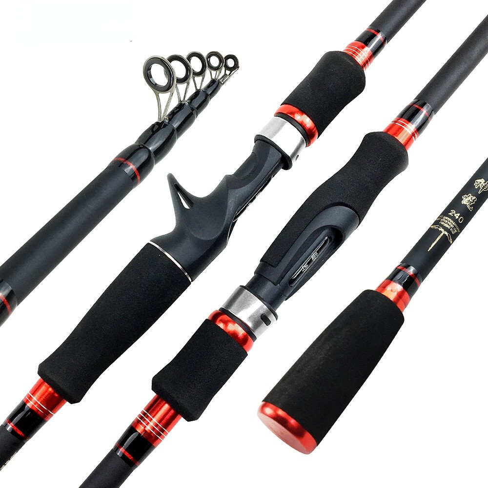 Telescopic Travel Fishing Rod Carbon Spinning Casting