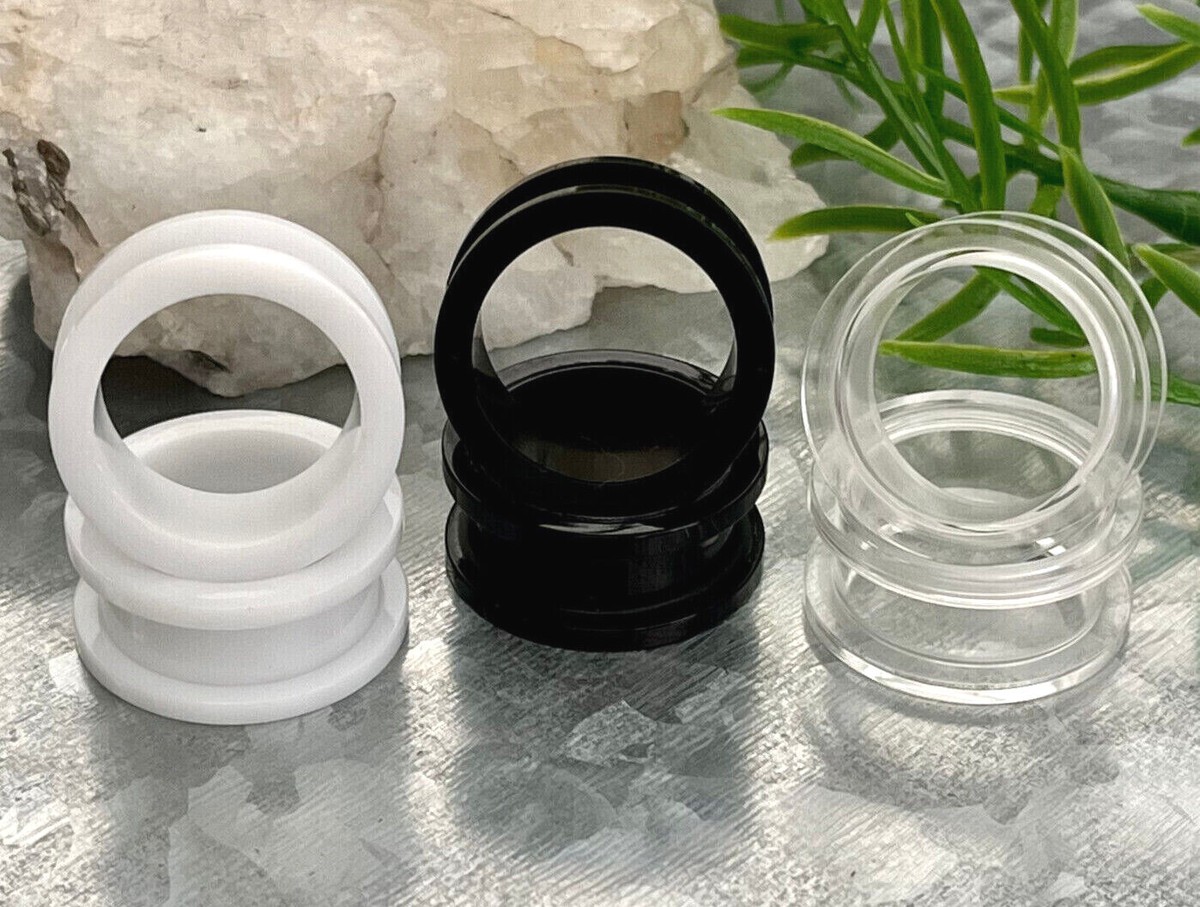 PAIR Acrylic Screw Fit Flesh Tunnels Plugs Gauges Earlets Body
