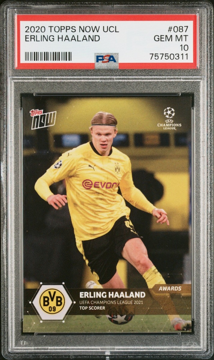 2020 topps uefa cl Haaland RCカード psa10 2020 Topps Now UCL ERLING HAALAND #087 UEFA Top Scorer PSA