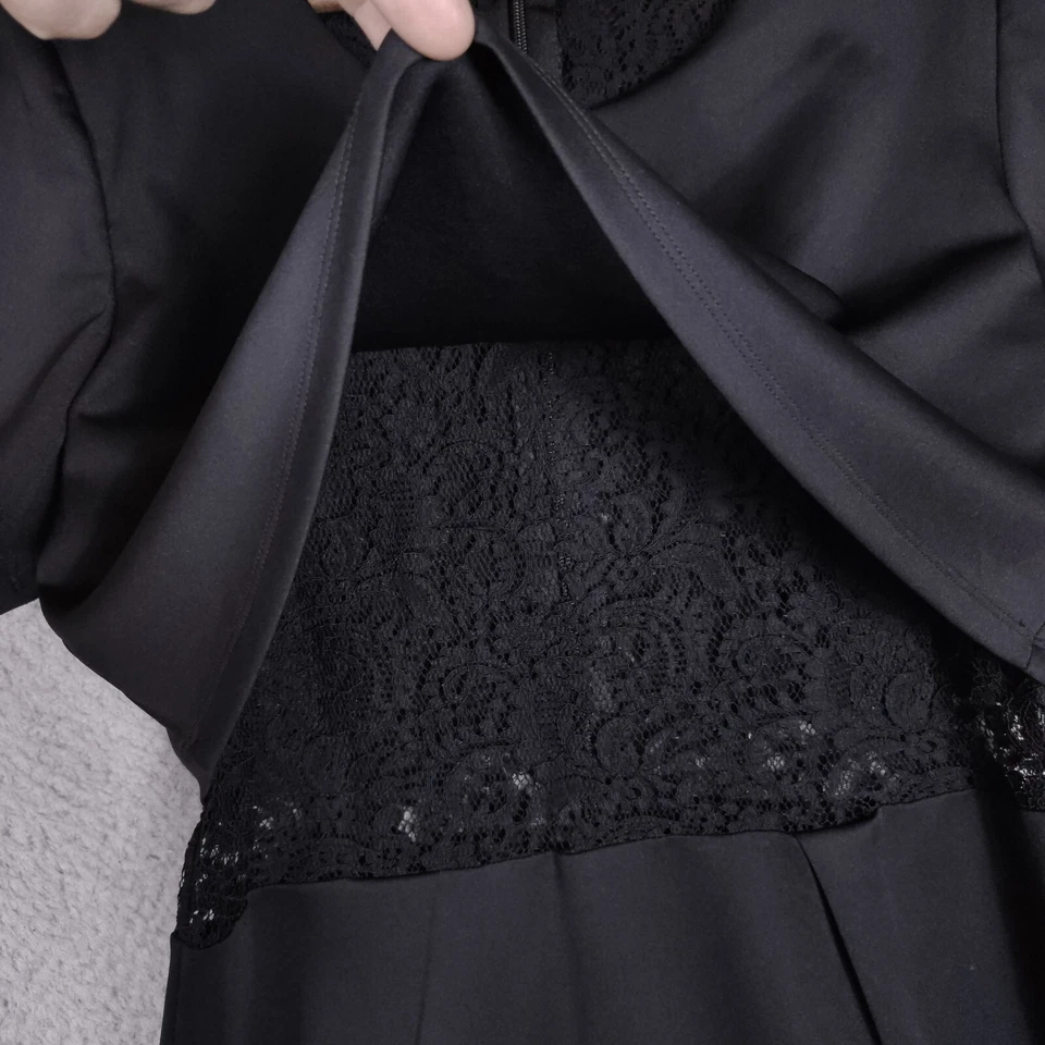 Платье женское Robert Rodriguez большое черное кружевное с коротким рукавом скромное - Изображение 4 из 4