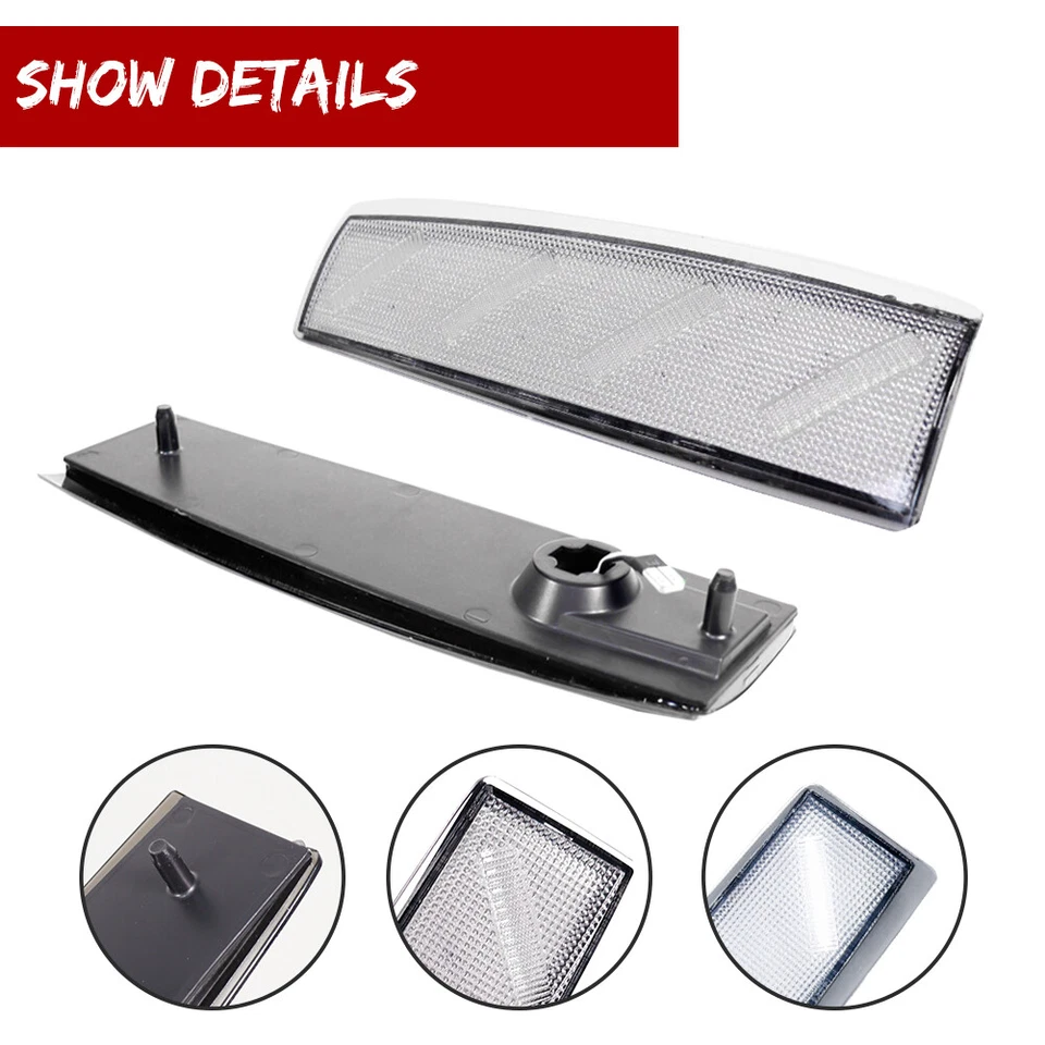 Clear Lens White Front Side Marker Corner Lights For 88-93 GMC K1500 K2500 K3500 - Image 3 of 4
