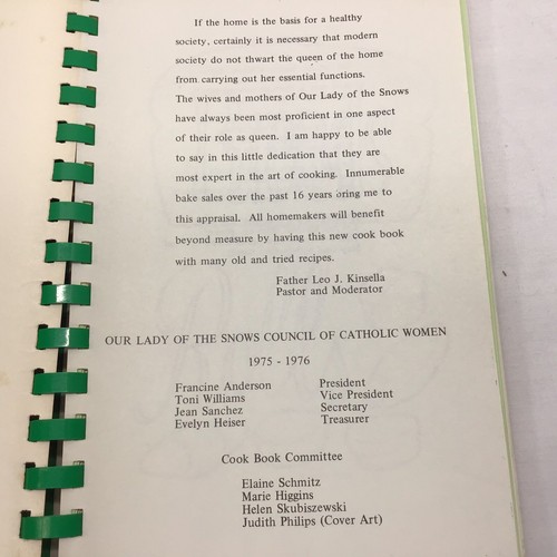 Our Lady of Snows Chicago Parish 1975 Church cook book vintage recipes - Picture 5 of 6