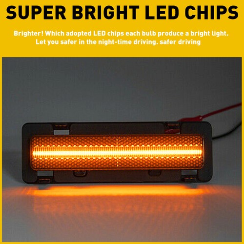 For 1982 1983 1984-1992 Chevy Camaro Firebird Amber LED Side Bumper Marker Light - Picture 4 of 16