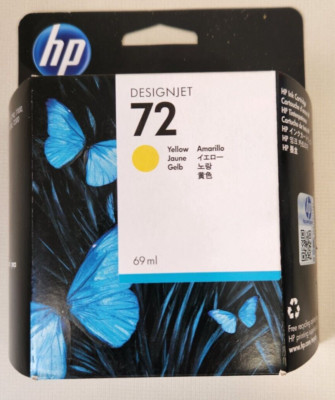 Genuine HP 72 Design Jet Yellow C9400A 69ml Ink Cartridge Expired 2019