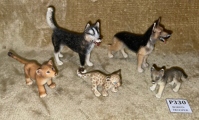 SCHLEICH 2007 HUSKY 2003 ELSÄSSISCH 2006 LÖWENJUNGES 2008 LEOPARDENJUNGES 2008 HUND FIGUR