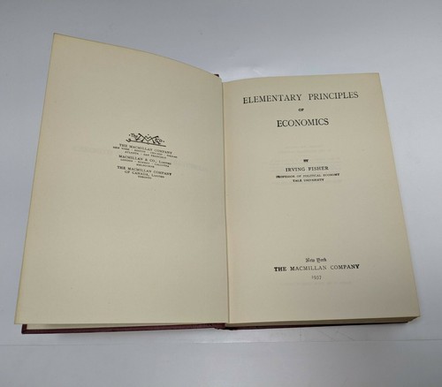 Fisher, Irving Elementary Principles of Economics (1937 Hardcover Rare HC) - Picture 5 of 6