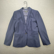 J Crew 6 Navy Wool Blend One Button Parke Blazer 1324 READ