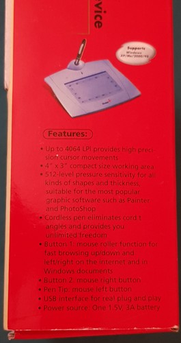 Vintage Genius Wizard USB Cordless Natural Pen Tablet Wizardpen RETRO W95 SE DES - Picture 22 of 24