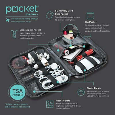 Pocket for Family Travel Organizer Case with Zipper for Storage - UT Wire