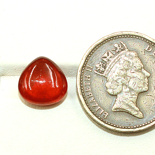 Certified 7.5 Cts Natural Spessartine Garnet 11mmx10.9mm Pear Cabochon Gemstone - Picture 7 of 12