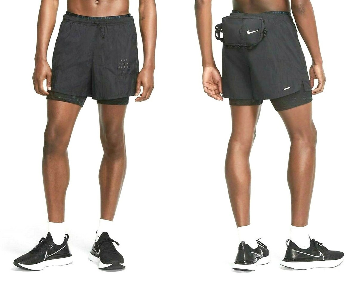 Nike Run Division 3-IN-1 Running Shorts Nikelab Tech Black Gray