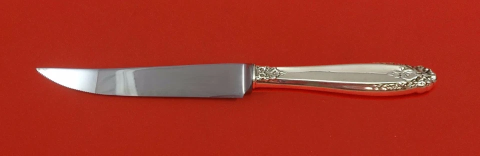 Cuchillo para carne Prelude by International de plata esterlina dentado HHWS personalizado 9 3/8" Foto 2 de 4
