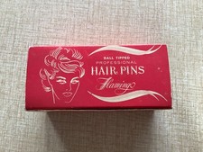 Vintage FLAMINGO Bobby Pins Ball Tipped Professional Crimped 2  Black HAIR PINS