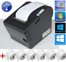 USB Bonprinter Epson TM-T88III +6x Rolls Black For Winows XP 7 8 10 #88-16