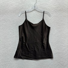 Y2K Vintage Camisole Slip Tank Top Medium Brown Satin Fairy Grunge Whimsigoth