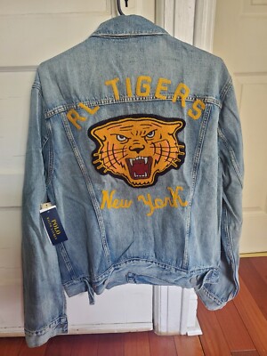 Polo Ralph Lauren RL TIGERS ジャケット 3/3T BNWOT-Polo Ralph Lauren Denim Jacket RL Tigers State Champs NY