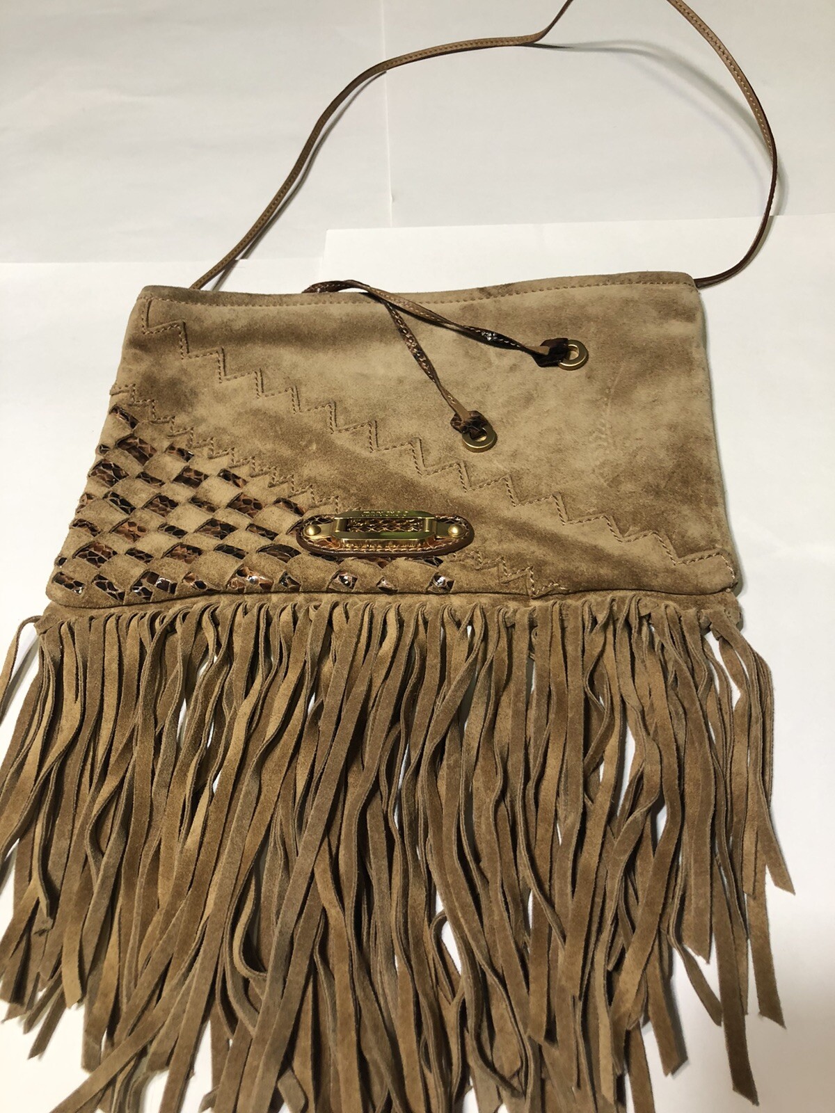 Jimmy Choo Suede Tatum Fringe Hobo Bag Gem