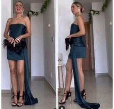 New Zara $169 Mini Knotted Green Dress Limited Edition 8144/741 Large