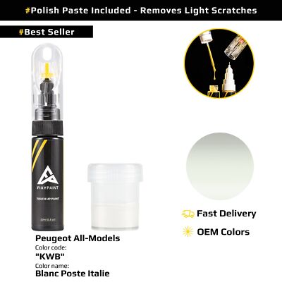 Touch up Paint for Peugeot All Models Code: KWB Blanc Poste Italie