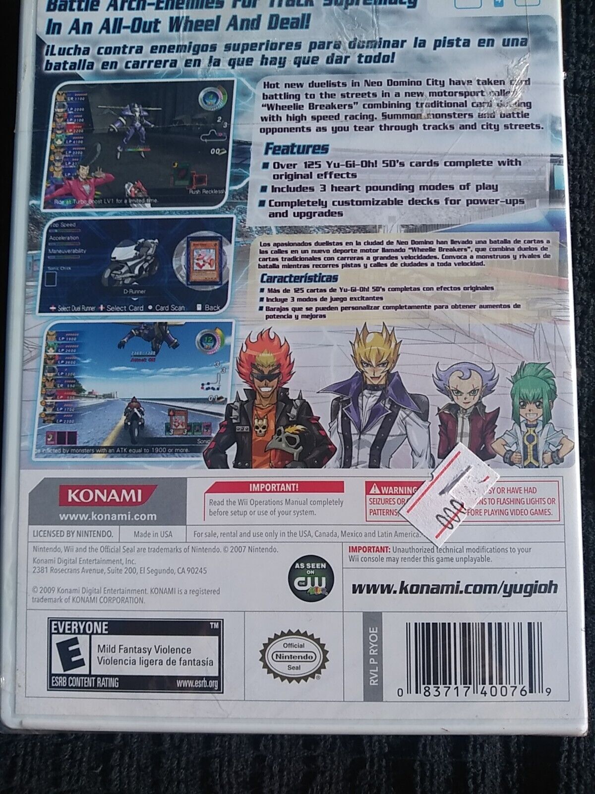 Yu-Gi-Oh 5D's Wheelie Breakers (Nintendo Wii, 2009) for sale