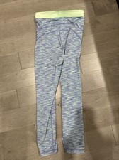 leggings nike pro donna usati taglia small blu mare schiuma verde lunghezza 3/4