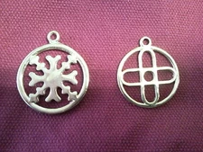 Pair of necklace pendants "Croci Venete" Leone di San Marco Venice 