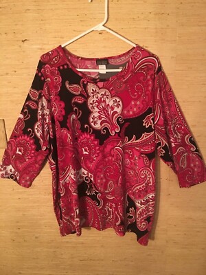 Women's First Glance Pink Paisley Tunic Size 2X