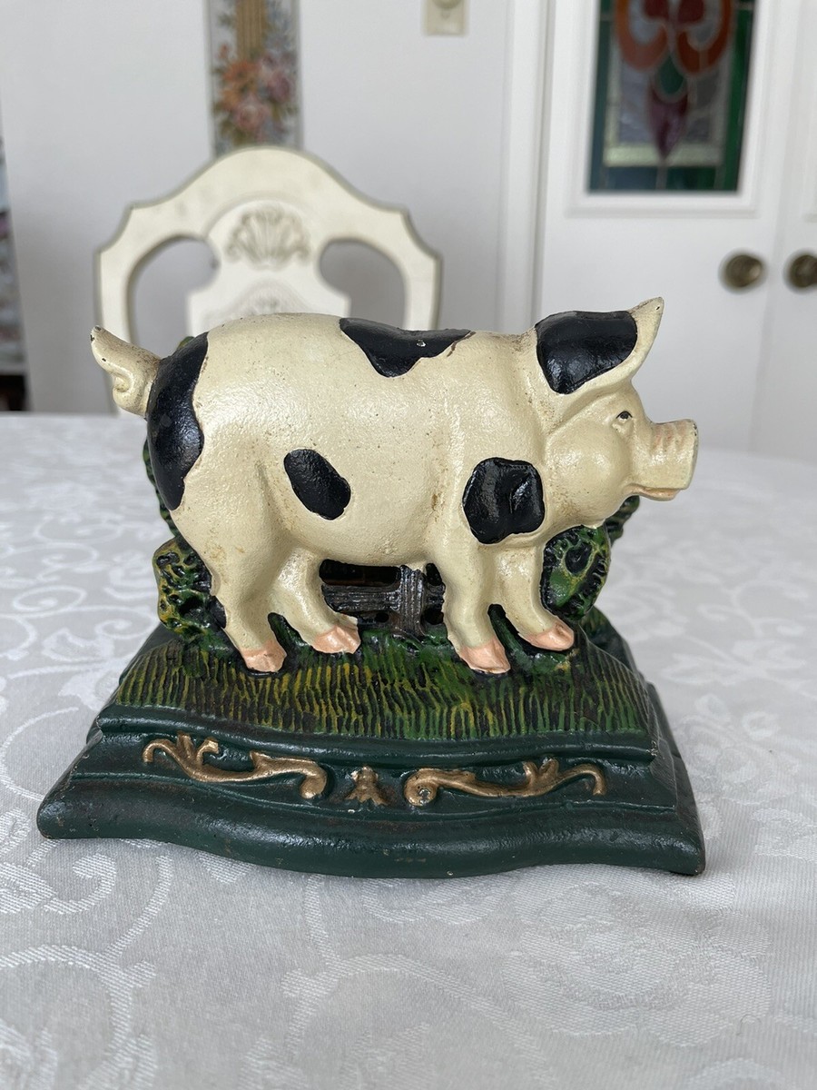 Cast Iron -Doorstop / Book End - Pig - 2 Pieces Set | eBay