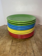 FIESTA set 12 SALAD APPETIZER PLATES RAINBOW MIX 7.25" FIESTAWARE