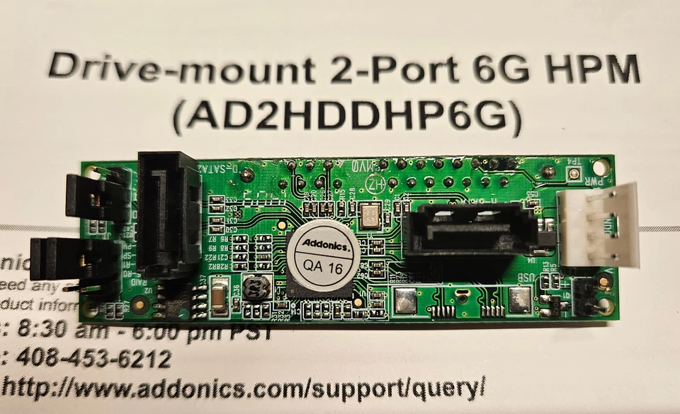Addonics Drive Mount 2-port 6G HPM (AD2HDDHP6G) - BRAND NEW (Orig Box & Manual) - Image 2 of 4