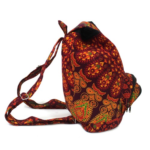 Large Handmade Cotton Backpack For Travel and School, Comfortable, Stylish Bag - Picture 3 of 8
