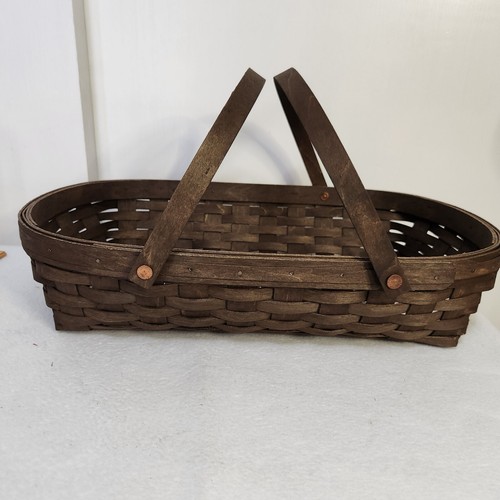 Longaberger 2007 Deep Brown Med. Ovaler Sammelkorb Neu im Karton Heckklappe Bauernmarkt - Bild 4 von 11