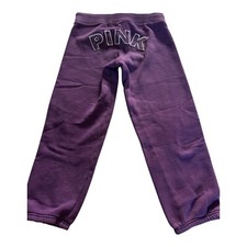 Victorias Secret Vintage Pink Drawstrings Cropped Sweatpant Womens XS Purple Y2K